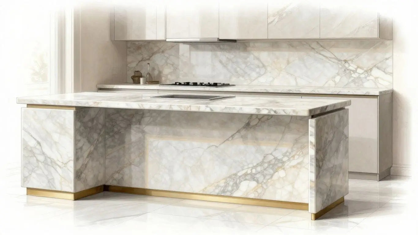 Elegant Baridlgio marble in a home interior sketch.