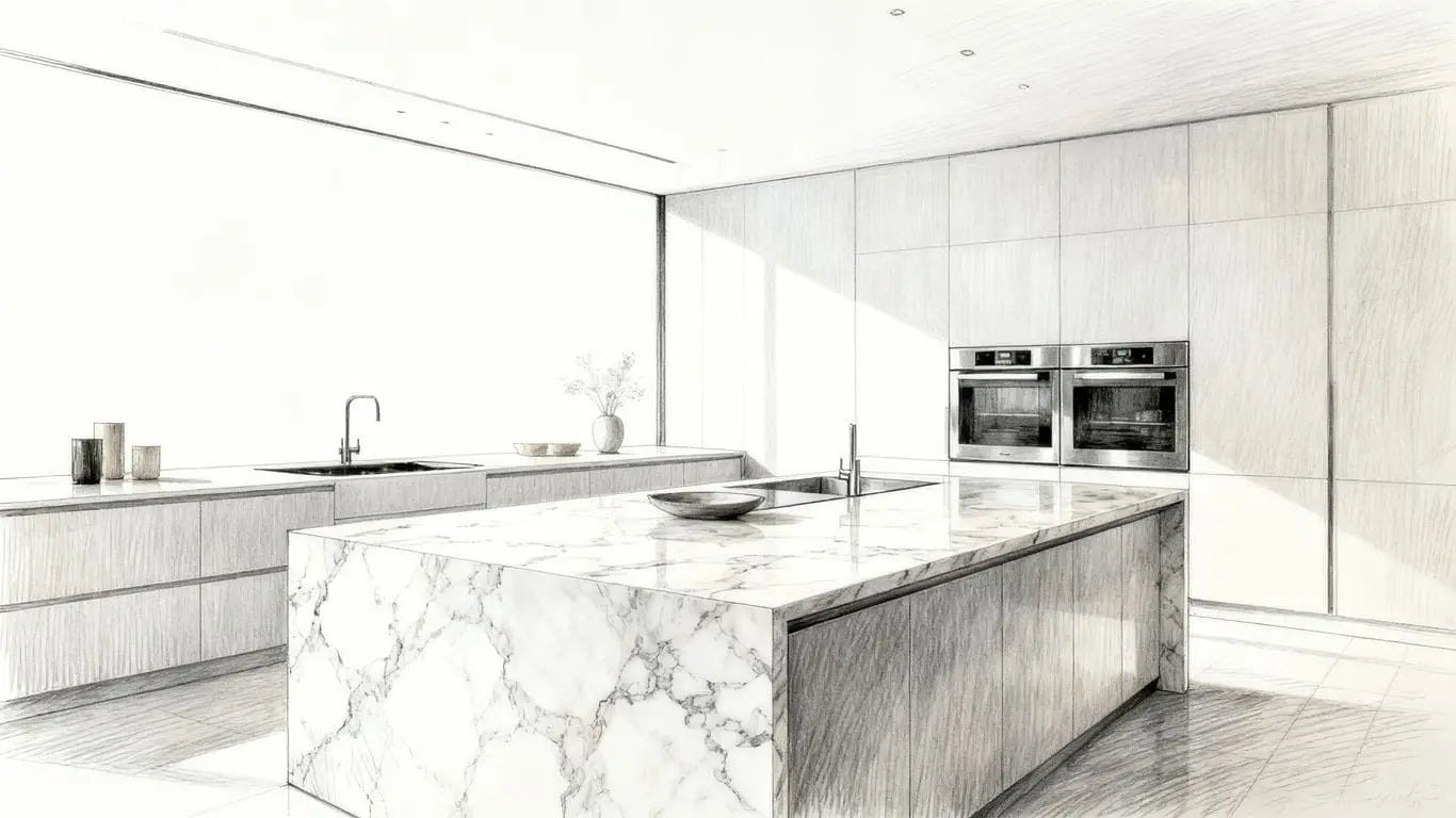 Elegant marble applications for residential interior spaces