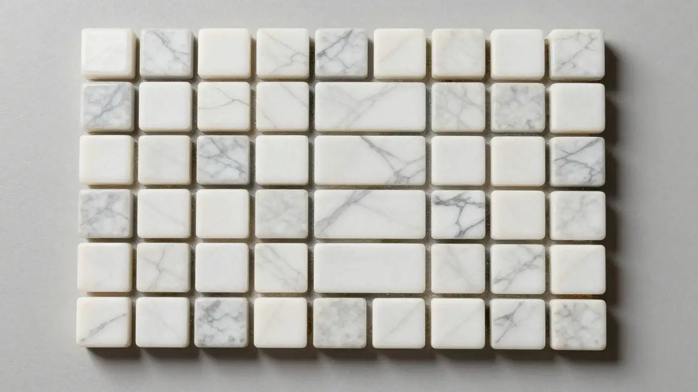 Statuario marble mosaic tiles sketch
