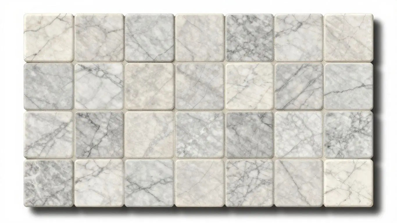 Bardiglio marble tiles sketch with intricate veining.