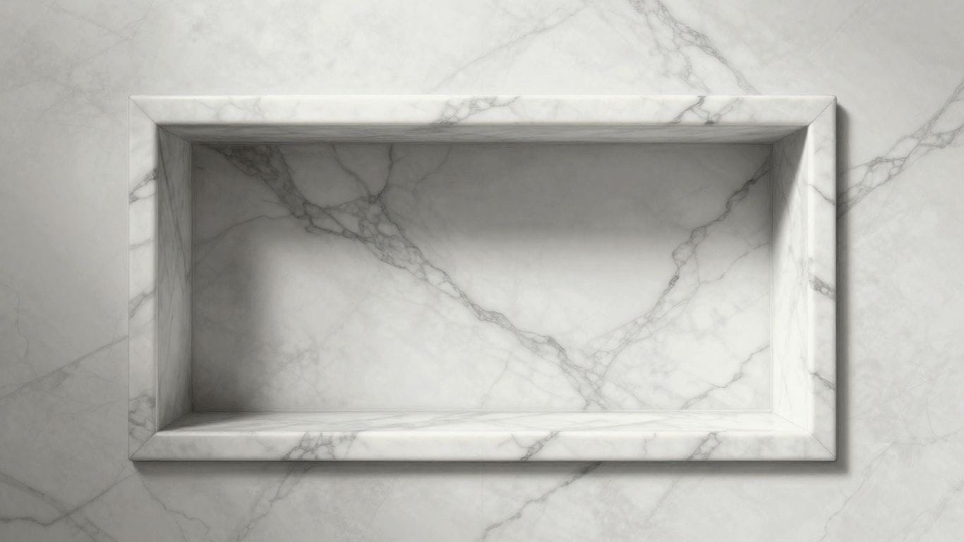 Custom marble shower niche sketch