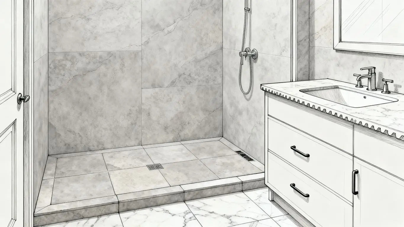 Professional marble finish selection for bathrooms