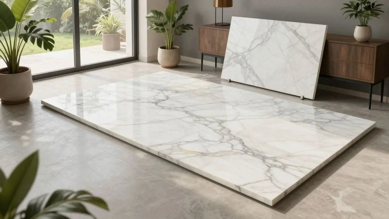 Sketch of marble slabs in a modern living room