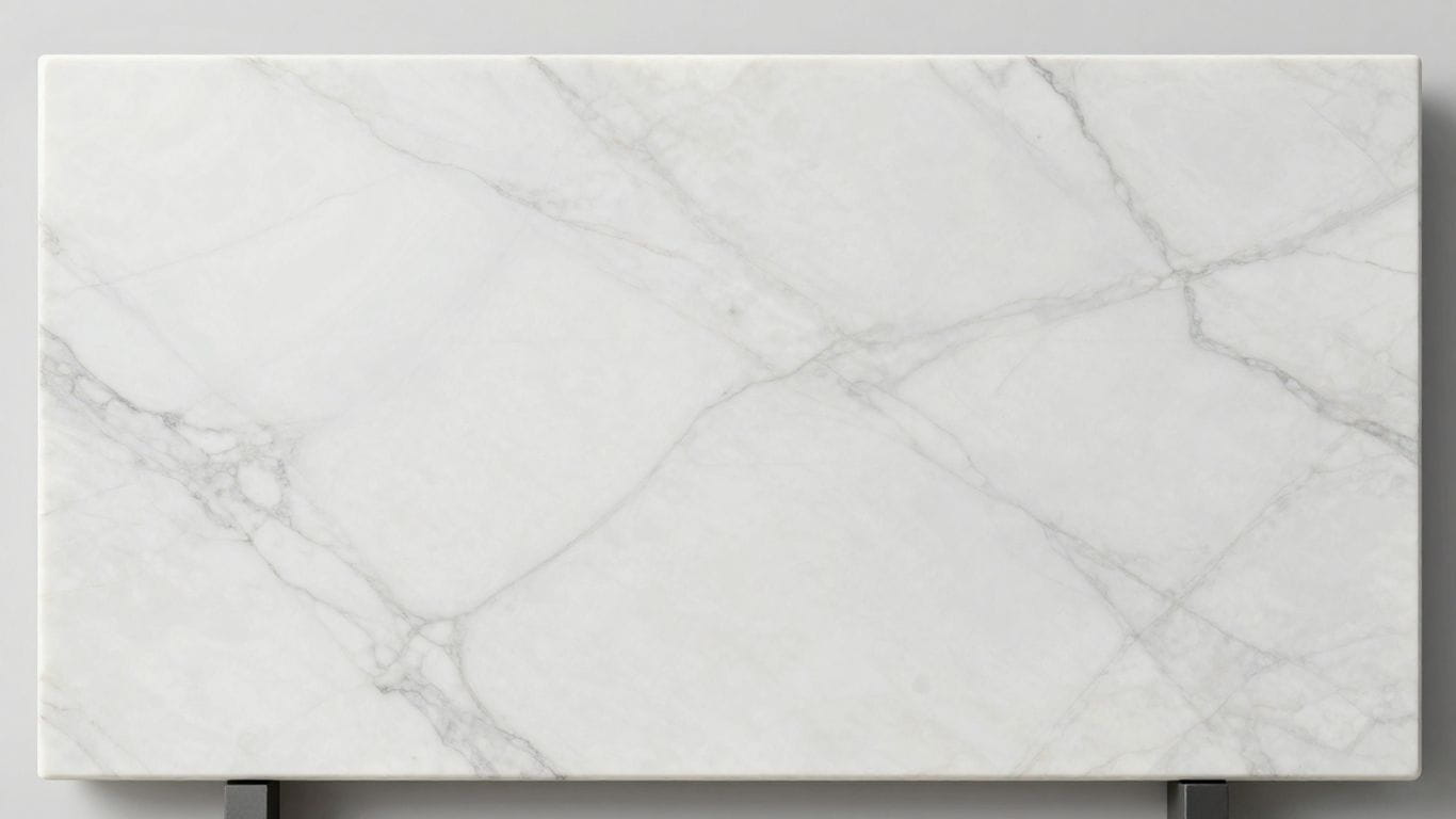 Sketch of pure white Thassos marble slab.