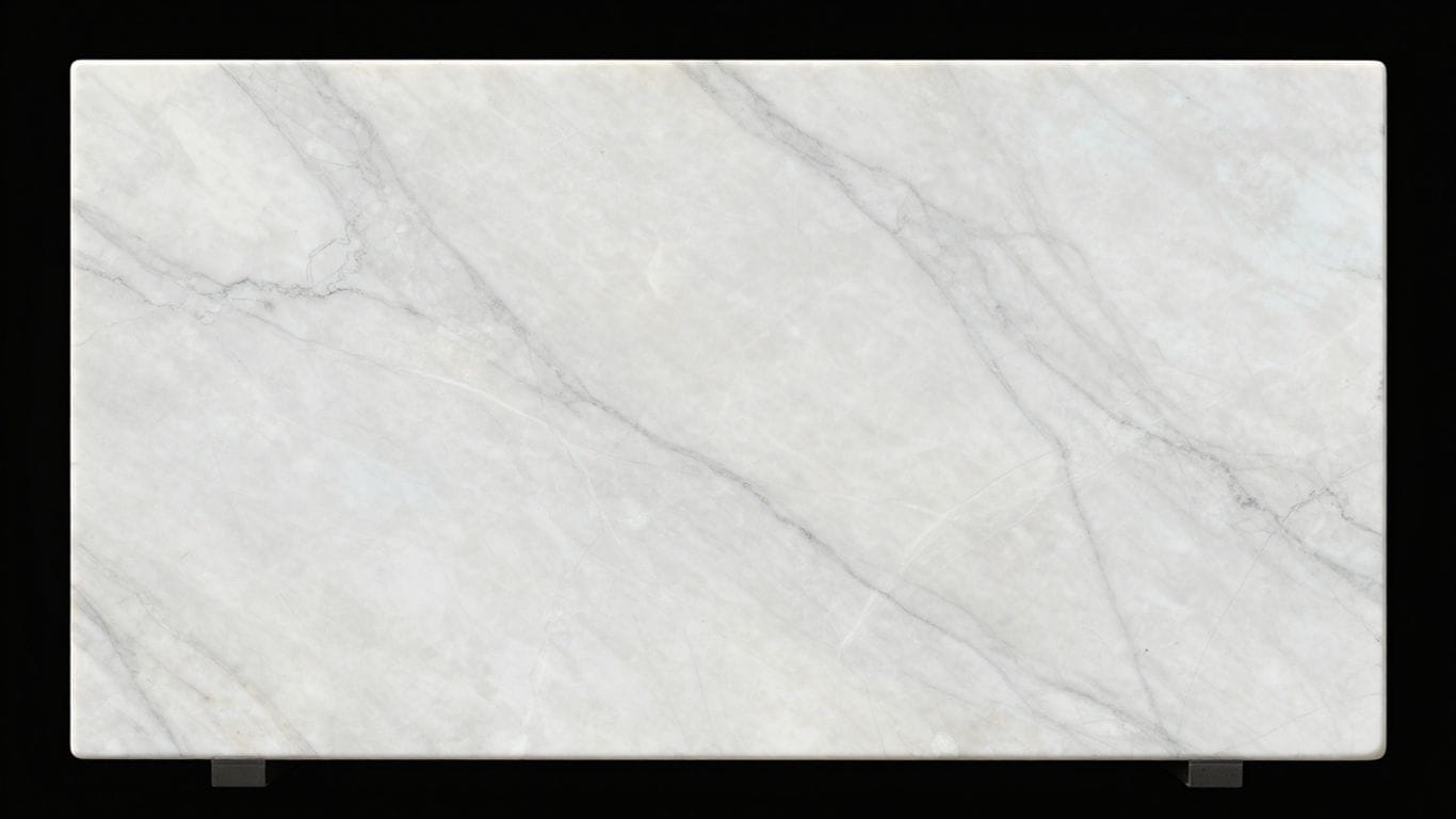 Sketch of elegant white Thassos marble slab