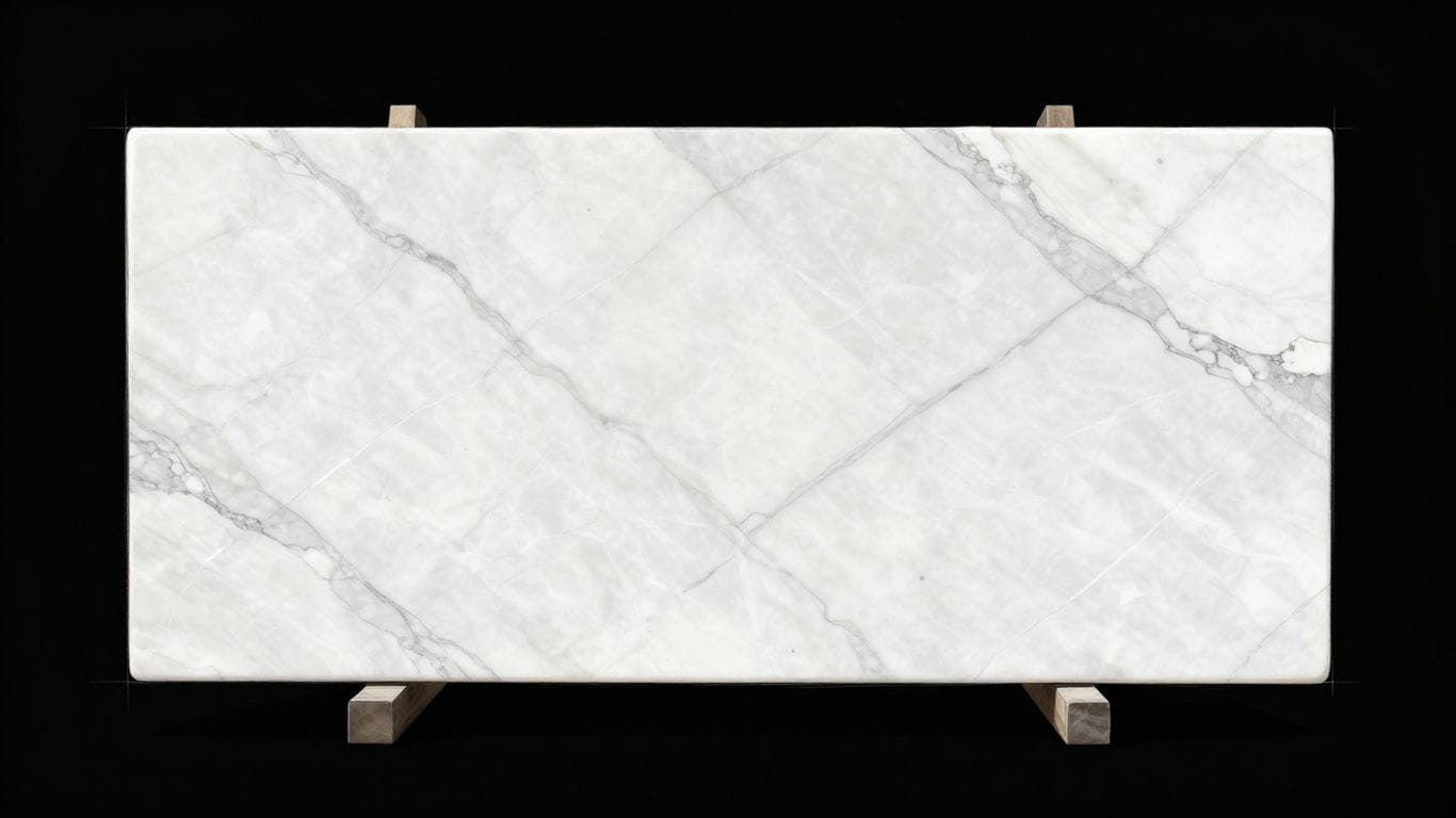 Sketch of Thassos white marble slab