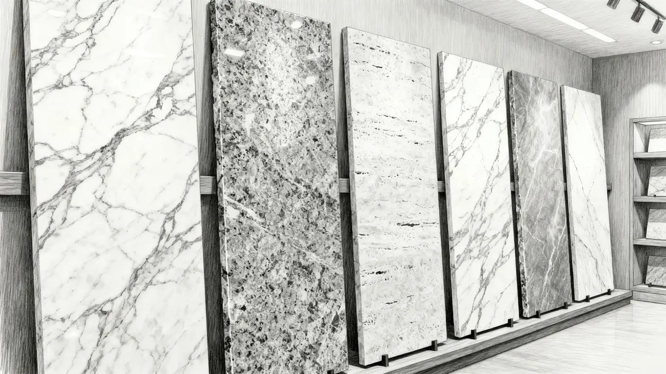 High quality luxury marble slab selection process