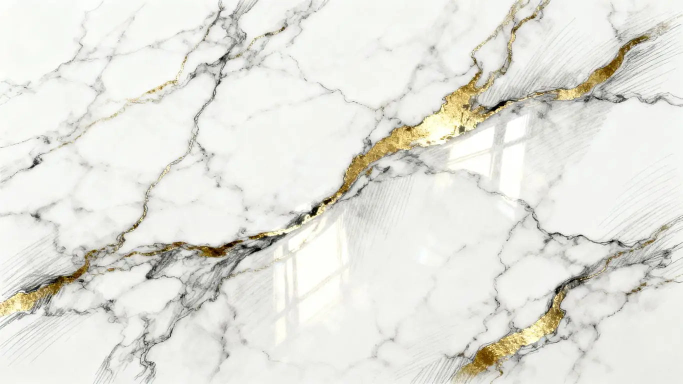 The natural beauty of Calacatta Gold marble veins