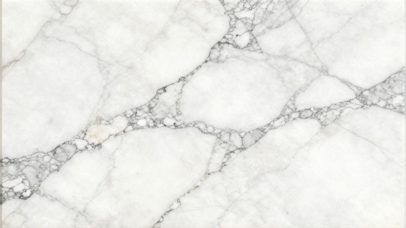 Arabescato Corchia marble tiles with distinctive veining.