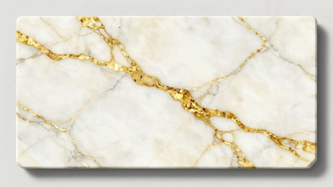 Calacatta Gold marble slabs with gold veining.