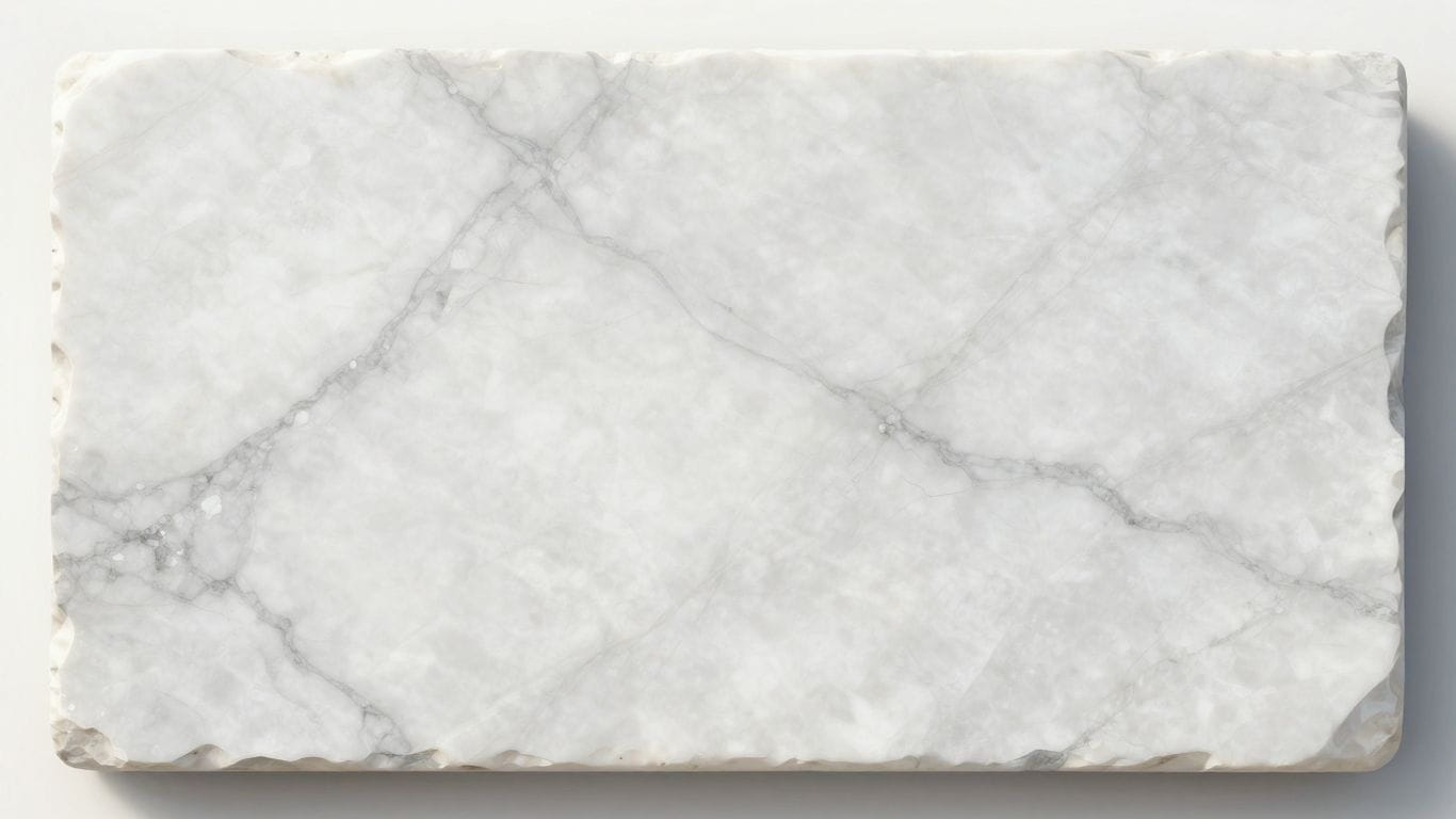 Sketch of elegant white Thassos marble slab.