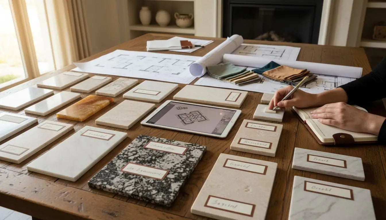 stone samples designer table