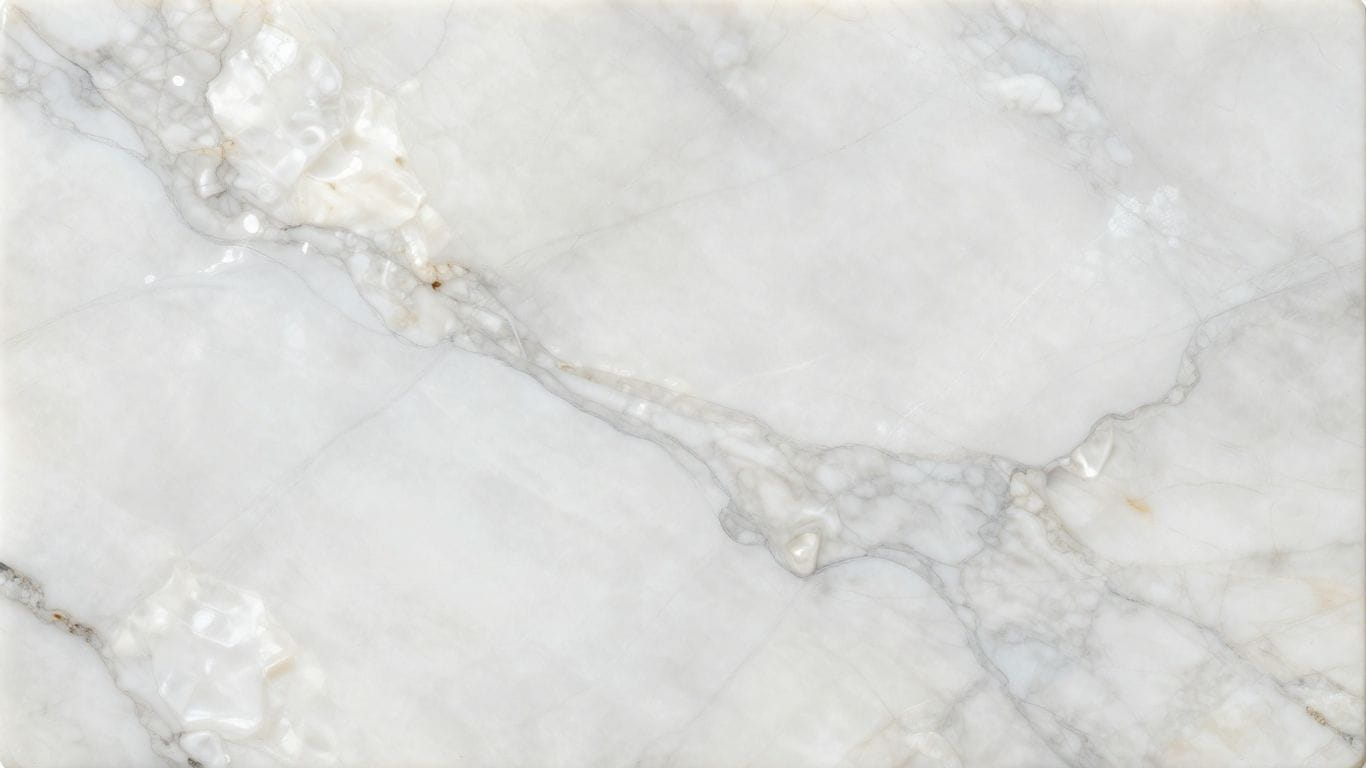 White pearl marble slab with subtle veining.