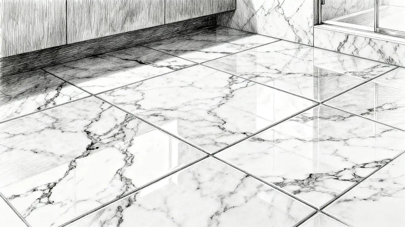 Bathroom floor detailed shot