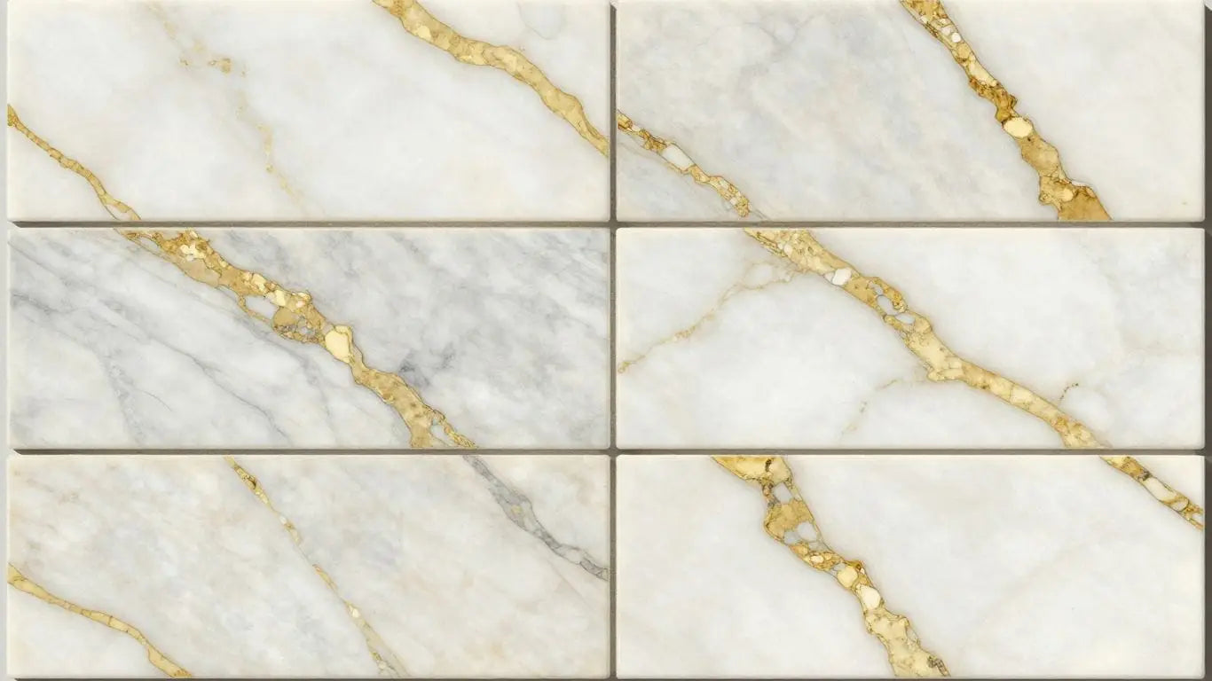 Calacatta Gold marble mosaic tile pattern sketch.