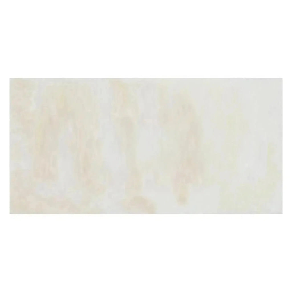 Rectangular White Onyx Bianco-Vanilla Cross-Cut 3X6 Polished Marble Tile