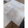 Polished White Onyx Vanilla Cross-Cut 12x12 Marble Tile with Veins