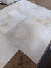 Polished White Onyx Vanilla Cross-Cut 12x12 Marble Tile with Veins