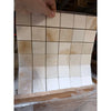 White onyx vanilla onyx cross-cut 2x2 polished marble mosaic tile panel