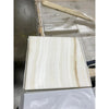 White Onyx Bianco-Vanilla Opus polished mosaic tile featuring square onyx design