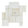 Creamy marble tile arrangement of White Onyx Bianco-Vanilla mosaic polished tiles