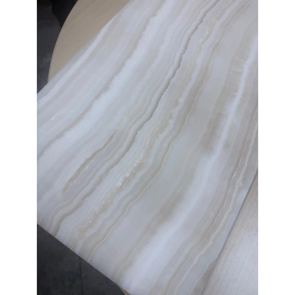 Cream and beige striped textured wallpaper with a wavy pattern for White Onyx Marble decor