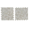 Gray hexagon mosaic tiles from White Pearl/Botticino Beige Marble collection