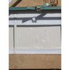 Green woven strap with silver buckle securing a white-framed white pearl botticino beige marble 12x12 polished panel