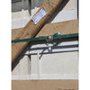 White pearl botticino beige marble 12x12 polished or honed secured with green webbing strap and metal buckle on wooden beams
