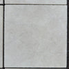 Square marble tile in White Pearl and Botticino Beige Tumbled finish, 12X12 size