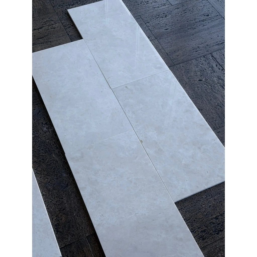 Light gray White Pearl Botticino Beige marble 12x24 polished tiles