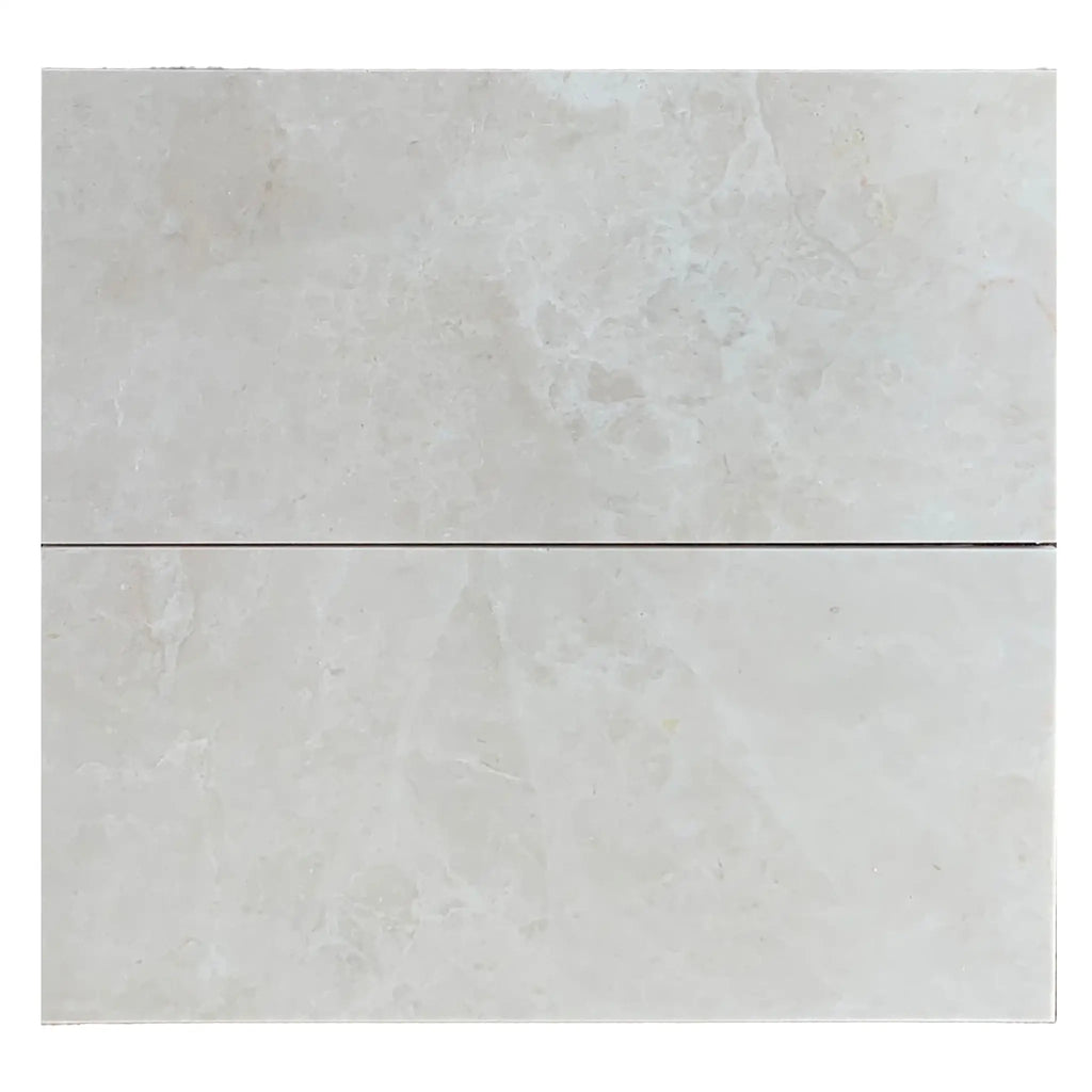 Light gray marble tiles from White Pearl/Botticino Beige collection, 12X24 polished