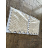 Polished White Pearl Botticino Beige Marble 1x2 Herringbone Mosaic Tile Coaster Set