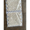 Polished White Pearl Botticino Beige Marble 1x2 Herringbone Mosaic Tile