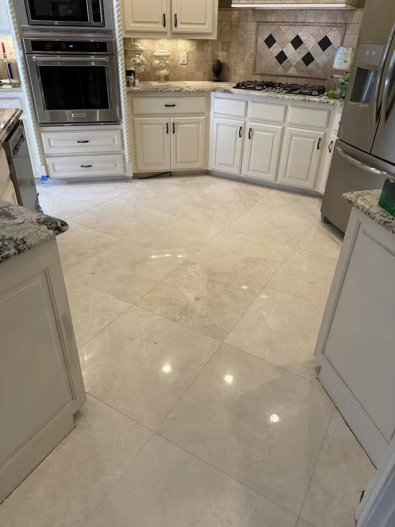 White Pearl Botticino Beige Marble 24x24 Polished Kitchen Floor Tiles