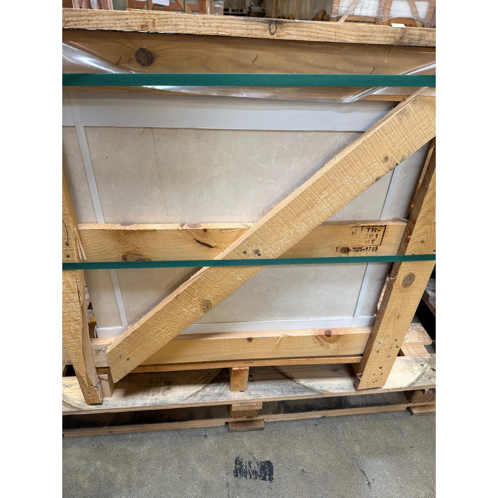 White Pearl Botticino Beige Marble 24x24 Polished Slab in Crate