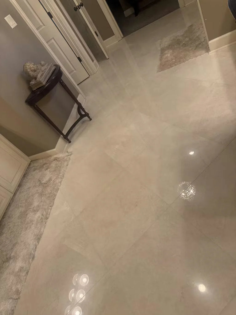 Shiny White Pearl Botticino Beige Marble 24x24 Polished Floor Tiles