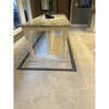 White pearl Botticino beige marble 24x24 polished dining table with twisted legs