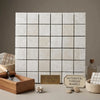 White pearl Botticino beige marble 2x2 square mosaic polished with white Turkish marble tiles and subtle veining