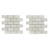 Two white brick tile sheets of White Pearl/Botticino Beige Marble mosaic