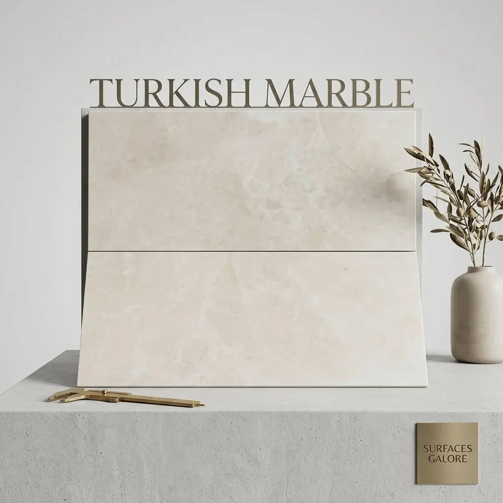Beige turkish marble tile white pearl botticino beige 6x12 polished with subtle veining and polished finish