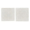Two square white marble tiles from the White Pearl/Botticino Beige Marble collection