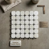 White pearl and botticino beige marble octagon mosaic tile with emperador dark dots and a diamond pattern polish