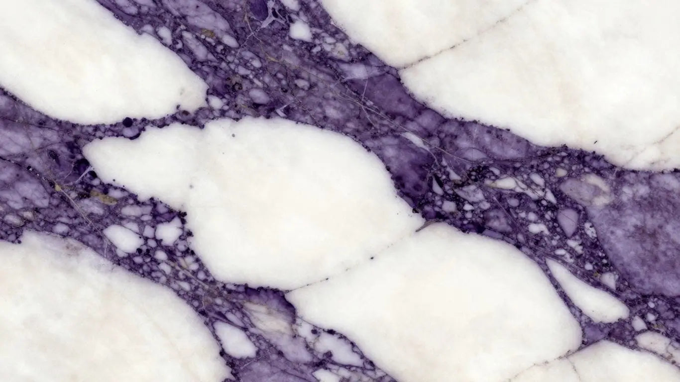 Calacatta Viola marble slabs with purple veins