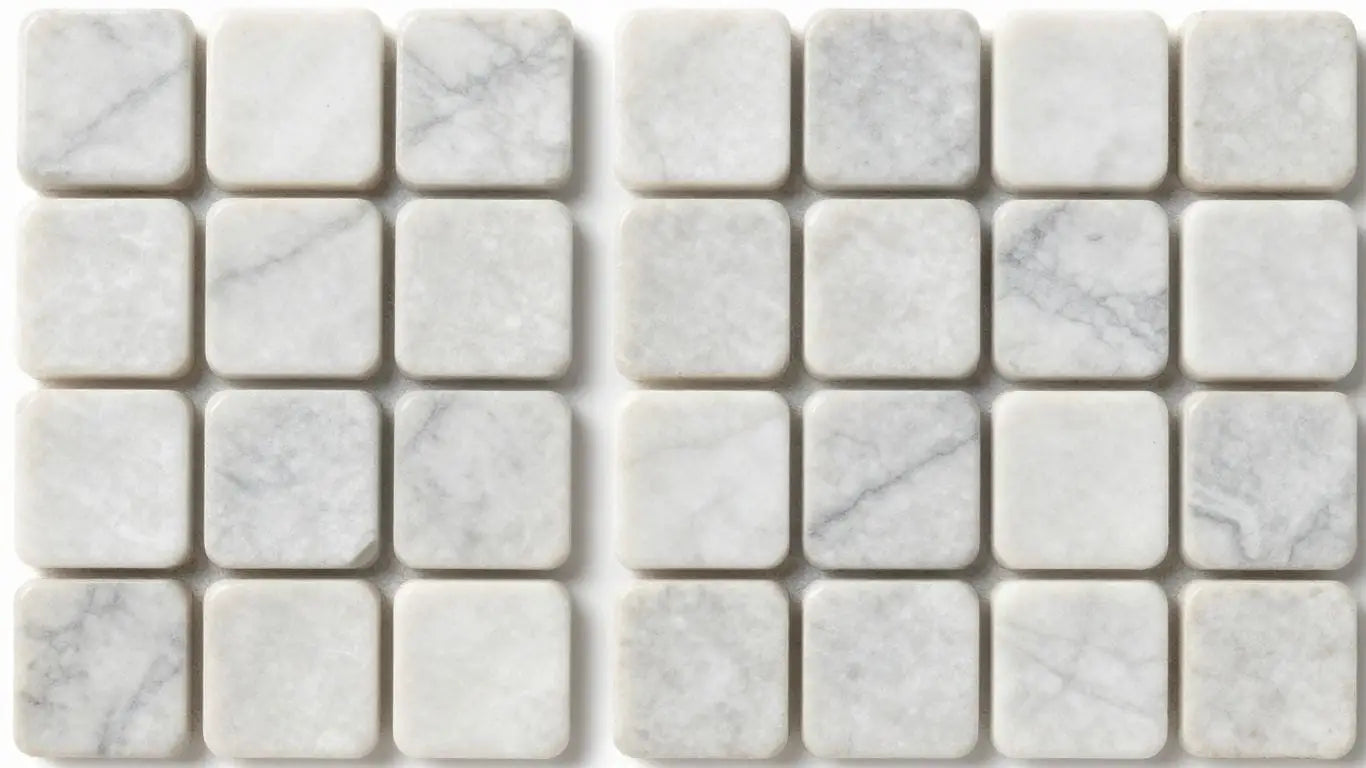 Tumbled checkerboard marble tiles sketch
